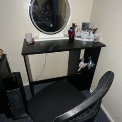 Desk With Roller Chair Set