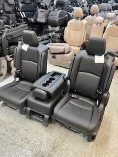BRAND NEW BLACK LEATHER BUCKET SEATS WITH SEATBELTS AND MIDDLE SEAT