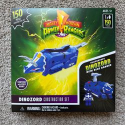 MIGHTY MORPHIN POWER RANGERS DINOZORD 150 PIECE CONSTRUCTION SET TRICERATOPS BLUE NEW