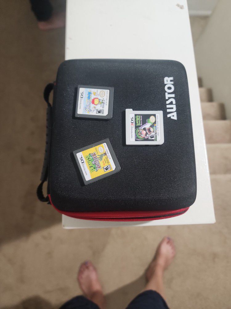 Nintendo 3DS Case With 3 Games