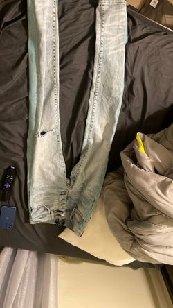 Amiri Jeans Blue Suede stripe