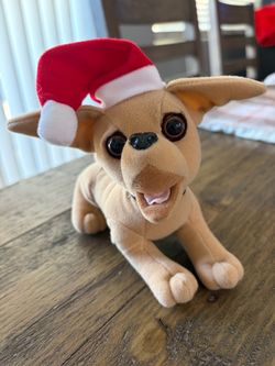 Chihuahua Plush Stuffed Animal with Santa Hat