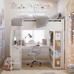 Pottery Barn Loft Bed With Desk And Bookshelf