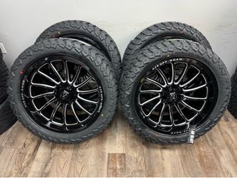 NEW 22x10 axe Offroad wheels wrapped in 33x12.50r22 AMP tires