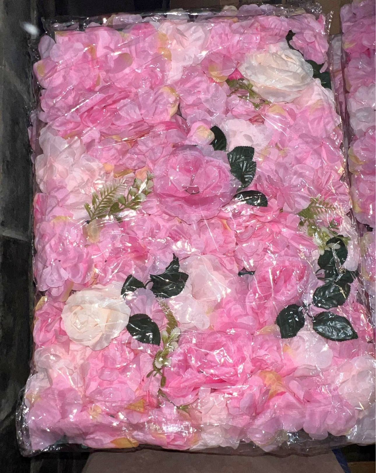 Artificial Pink Rose Flower Wall Panels – 24 pcs – Perfect for Weddings, Events, Photo Backdrops