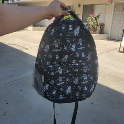 Boy's Solid Black Outer Space Robots Backpack