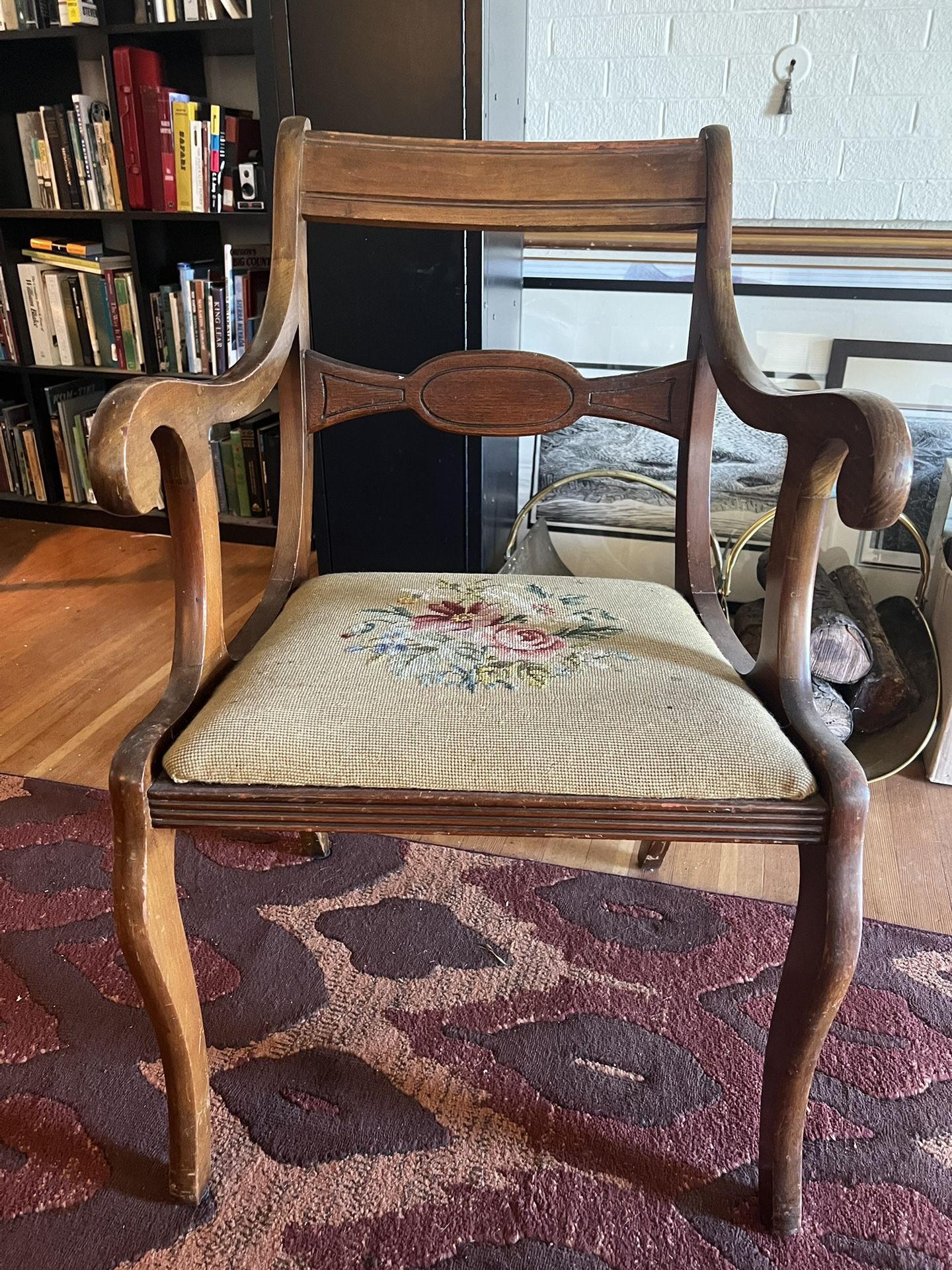 Antique embroidered chair