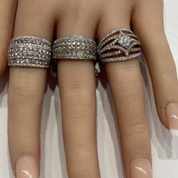 14K Natural Diamond Anniversary Bands 