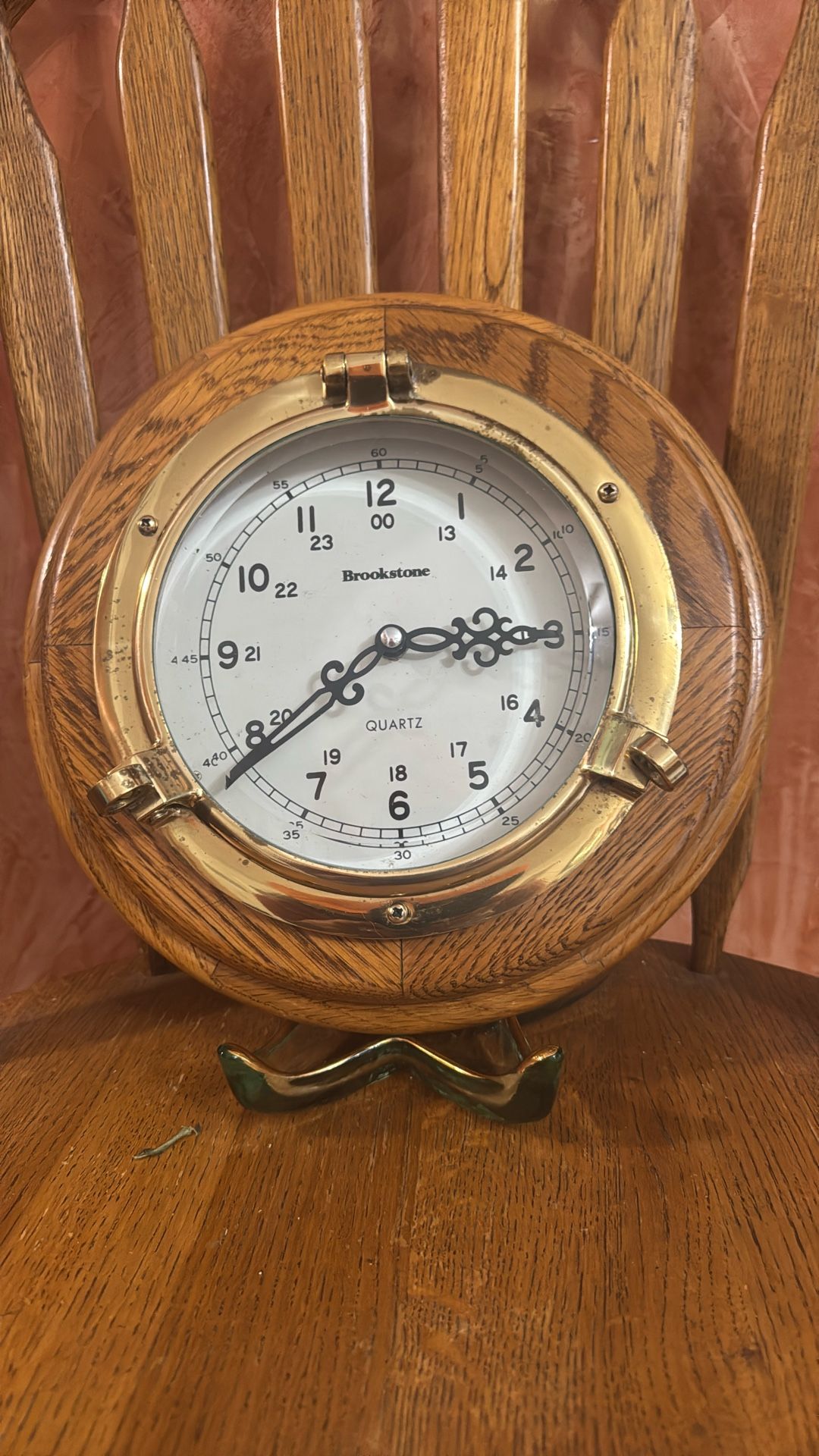 Beautiful Wood And Brass Marine Clock Only $35.00
