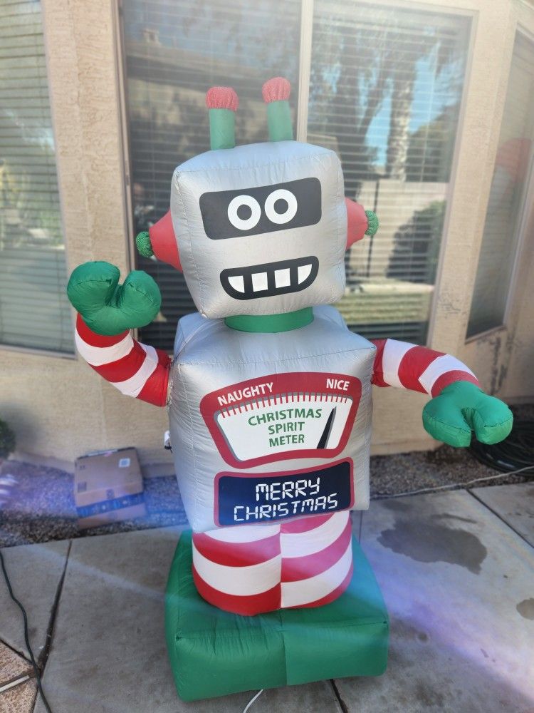 Gemmy Christmas Xmas Inflatable Robot Holiday Decoration