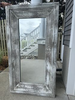 New, High End Designer Extra Large Distressed Wood Wall Mirror 