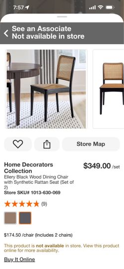 Home Decorators Ellery Black Dining Chairs Set of 2