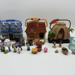 Rare Disney Animators Littles Collection Micro Playsets Lot of 3 w/ Mini Figures