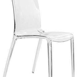 Mid-Century Modern Dining Side Chair in Clear