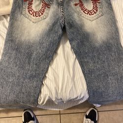 True Religion Pants Size 34(ricky) Relaxed Straight 