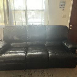 Free Leather Recliner Couch Set 