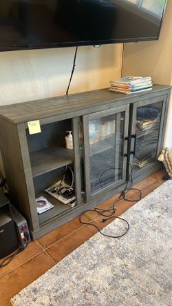 Dark green grey TV stand console