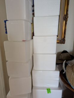 Styrofoam ice chests. Ice packs
