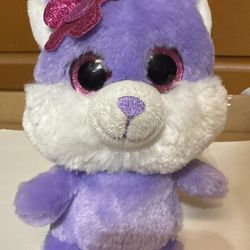 SPARK Create Imagine purple dog puppy 7" plush stuffed animal with flower bow