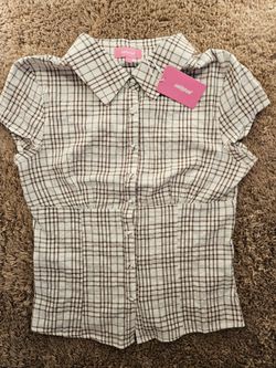 Naiah Plaid Tailored Button Up Shirt, With Babyside Sitted Micro Skort