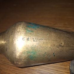 Antique 64 Oz Plumb Bob With Original Leather Case