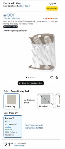 Ubbi Bottle Drying Rack