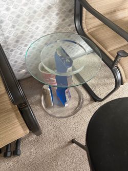 Round Glass Top Side Table