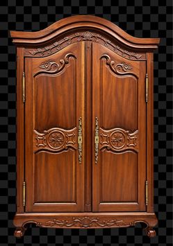 Carved Wood Armoire