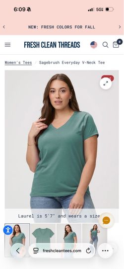 New Women’s Fresh Clean Tees vee neck sagebrush large shirt. Pickup Happy Valley/67th Ave