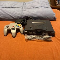 Nintendo 64 System With Controller And Cables