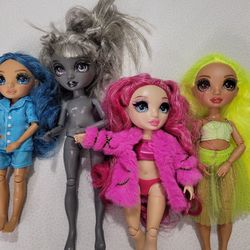 Lot of 4 Rainbow High Dolls Karma Shadow Skyler