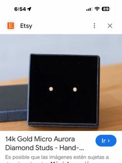 14k Gold Micro Aurora Ir > Diamond Studs - Hand-...
