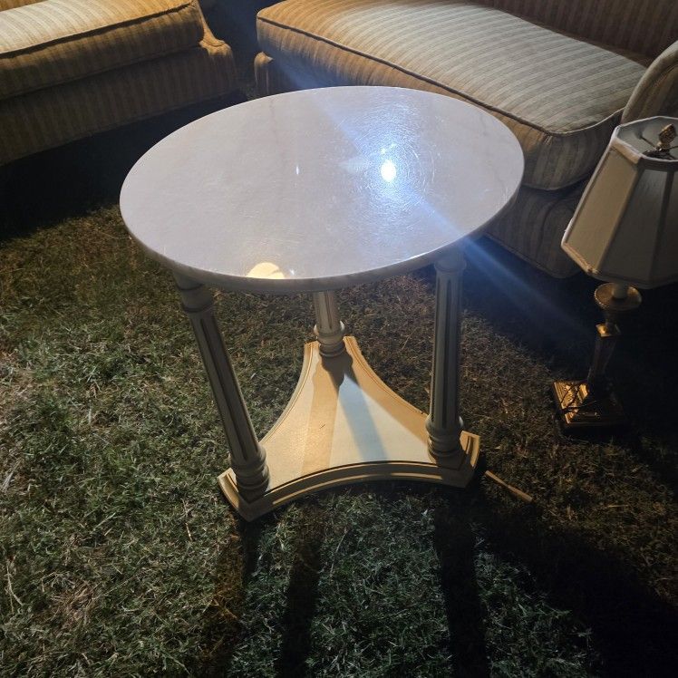 Marble Top End Table