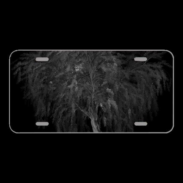 License Plate Novelty Car Front Weeping Willow Tree Silhouette
