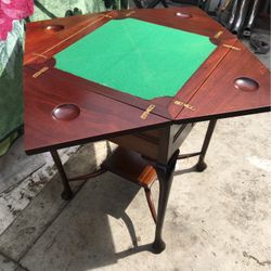 Antique Folding Victorian Card Games Table 