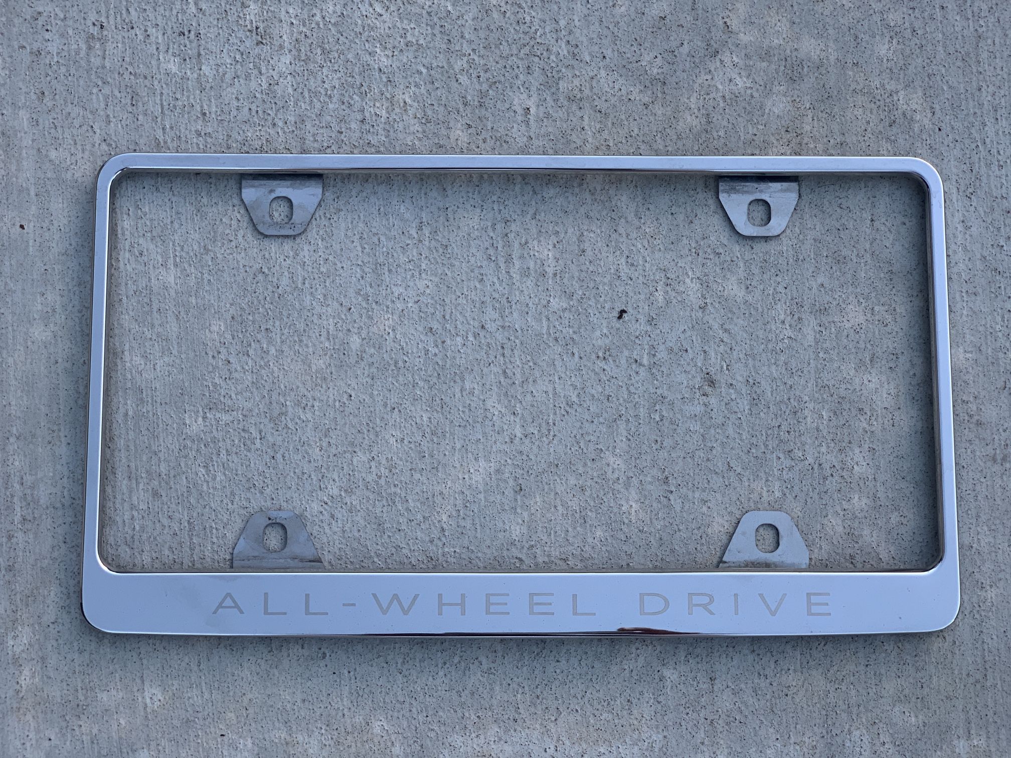 Tesla Chrome All-Wheel Drive License Plate Holder Frame Cash only Pick up in North San Jose, By appointment only Location: located close to Shell g