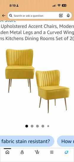 Yellow accent chairs
