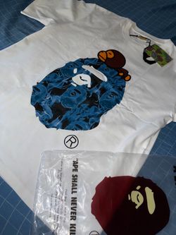 blue bape shirt size medium in men