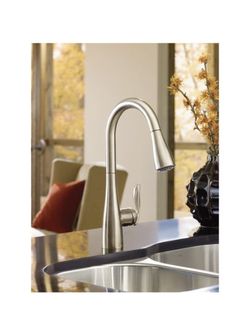 Moen stainless 1-handle deck mount kitchen faucet