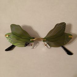 Pixie Butterfly Wing Rimless Colorful Whimsigoth Party Sunglasses