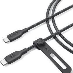 Anker USB C Cable, 240W Bio-Braided Type C Fast Charge Cord for iPhone 16/16 Pro, MacBook Pro 2020  