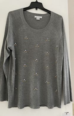 Liz Clairbone Embellished Sweater, NEW, Size L