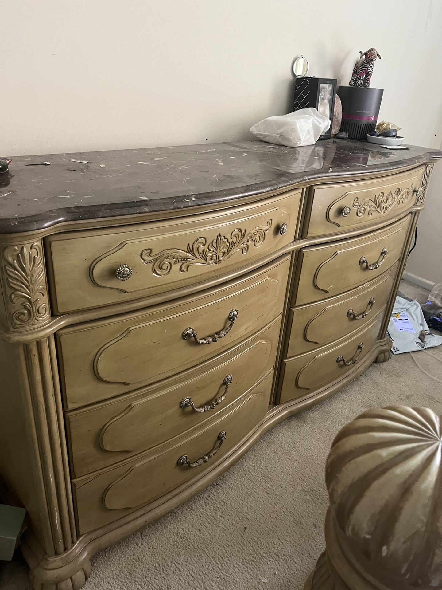 Large 8 Drawer Dresser Marble Kitchen Top 