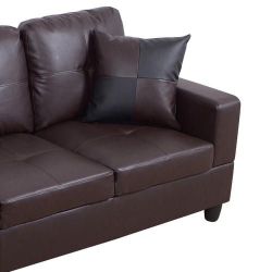 Espresso Sectional Couch With Ottoman 