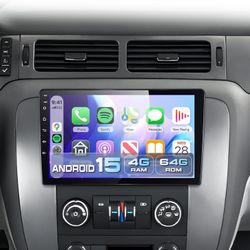 Android 15/4+64G】 Car Radio for Chevy Silverado 2007-2013 GMC Sierra Yukon