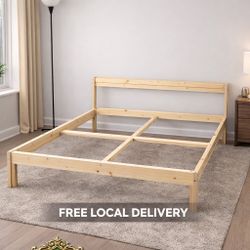 Nice Simple & Modern IKEA Full Size Wood Bed Frame – LIKE NEW