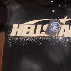 hellstar shirt black with rinestone size small