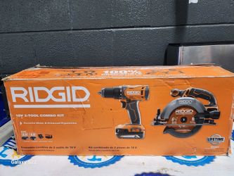 RIDGID 18V Cordless 1/2 in. Drill/Driver and 6-1/2 in. Circular Saw Combo Kit with 2.0 Ah and 4.0 Ah Battery, Charger, and Bag