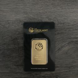 The Perth Mint Australia 1 ounce Fine Gold Bar 99.99%