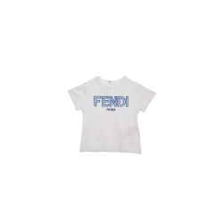 Fendi Kids white logo applique cotton T-shirt